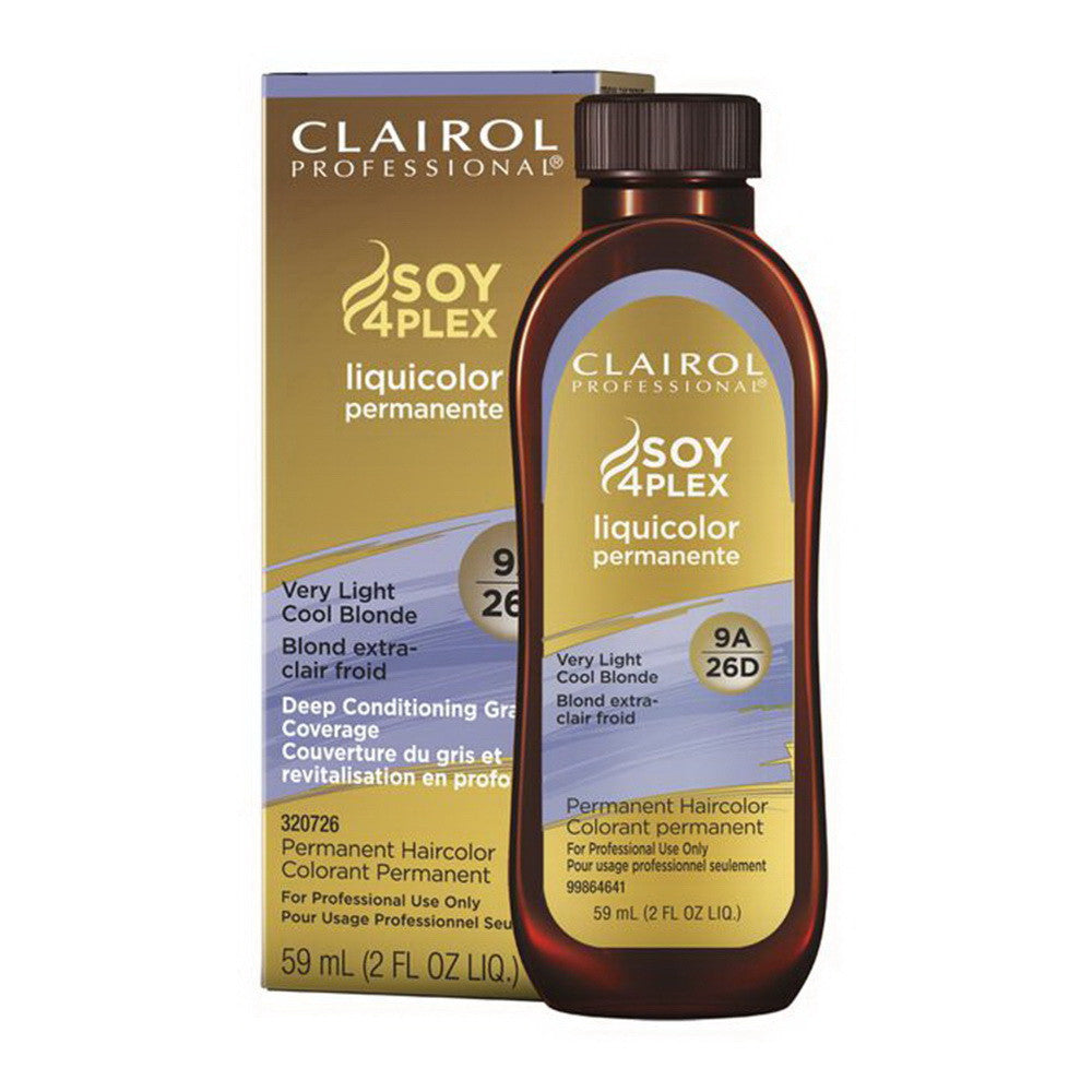 Clairol Professional Soy4plex 9A/26D Very Light Cool Blonde Liquicolor Permanent Hair Color, 2 Oz